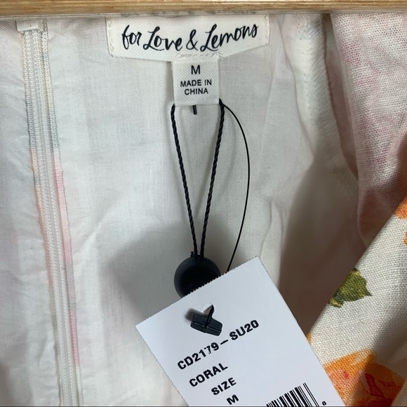 For Love and Lemons Julep Floral Linen Mini Dress Size Medium - Picture 8 of 14